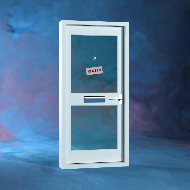 UPVC door with closed sign preview image 1